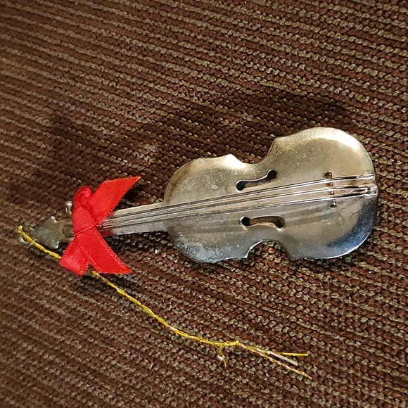 💥3 for $20💥 Violin Gold Metal Christmas Ornament - Picture 3 of 4